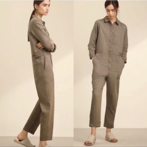 WILFRED FREE Sz 4 Boiler Suit Cotton Lyocel Linen Jumpsuit withh Pockets Buttons - Picture 1 of 10